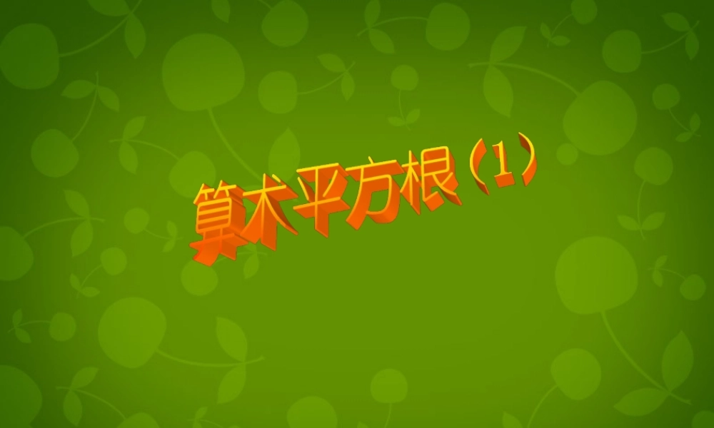 八年级数学上册 13.1.1 算术平方根课件2 新人教版 课件