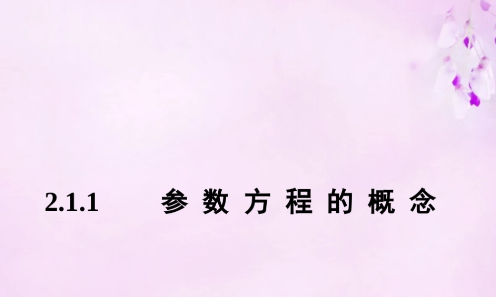 数学 2.1.1参数方程的概念课件 新人教A版选修4 4 课件