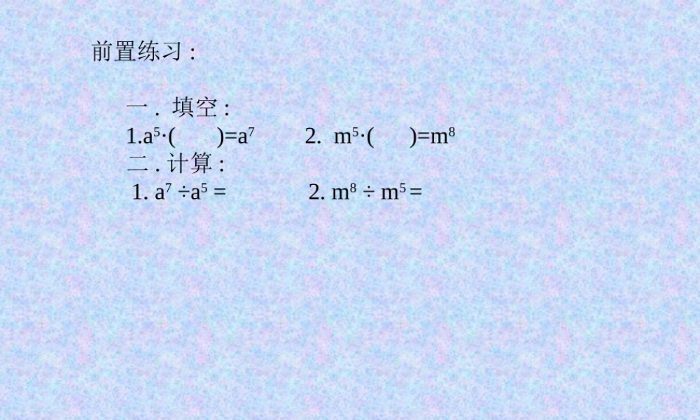 八年级数学同底数幂的除法课件4 新课标 人教版 课件
