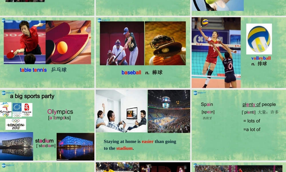 八年级英语上册 Module 3 Unit 1 Nothing is more exciting than playing tennis课件(新版)外研版 课件