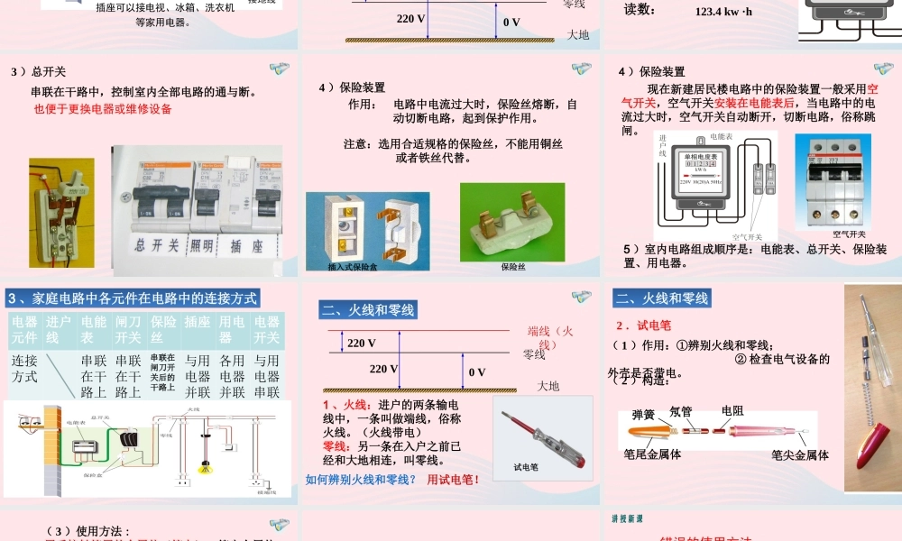 九年级物理全册 191家庭电路课件 (新版)新人教版 课件
