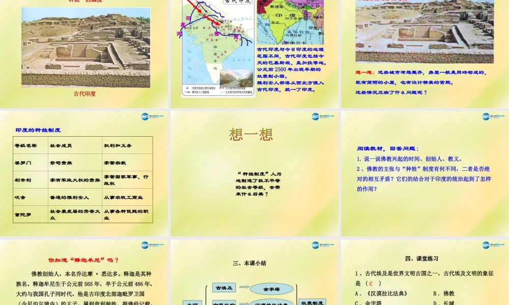 八年级历史下册 第四单元 人类祖先的基业 第17课 大河流域的文明曙光课件 北师大版 课件
