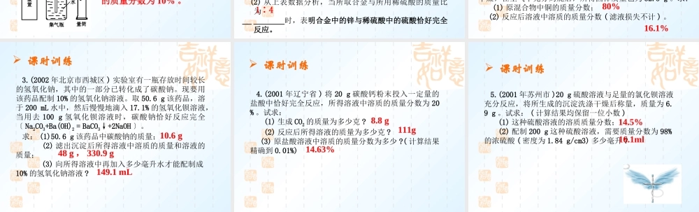 中考化学专题复习 综 合 计 算课件