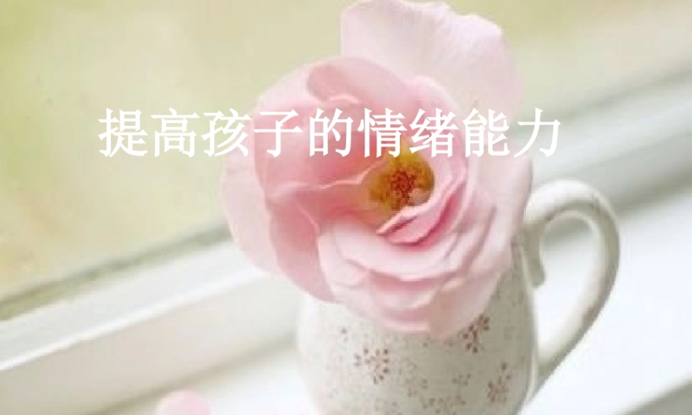提高孩子的情绪能力