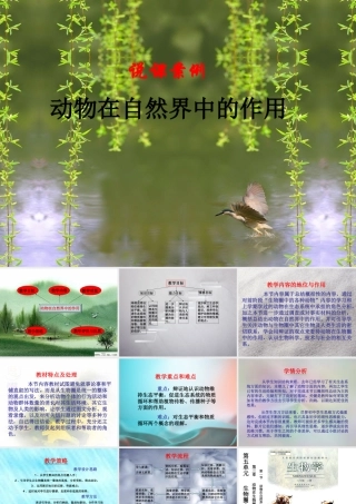 八年级生物动物在自然界中的作用说课课件