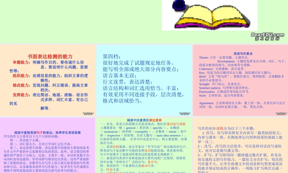 九年级英语综合读写课件