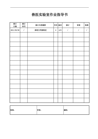兽医实验室作业指导书汇编