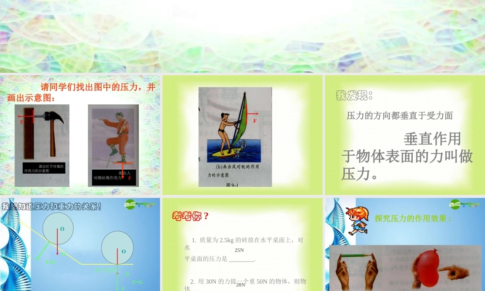 八年级物理 压强物理课件 教科版 课件