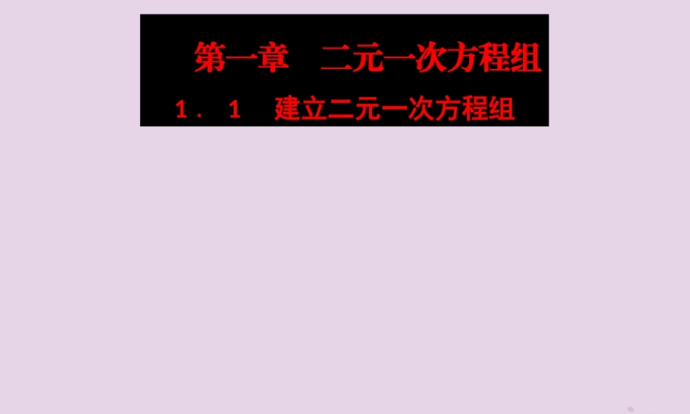 七年级数学下册 第1章(二元一次方程组)1.1 建立二元一次方程组习题课件 (新版)湘教版 课件