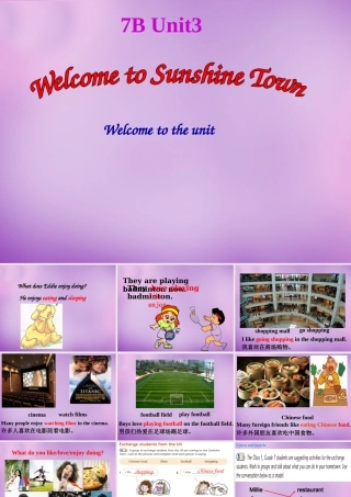 中学七年级英语下册 Unit 3 Welcome to Sunshine Town period 1课件 (新版)牛津版 课件