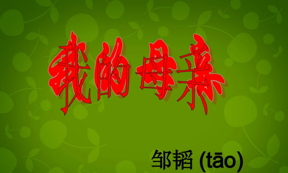 八年级语文上册 14 我的母亲课件3 苏教版 课件