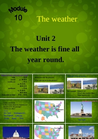 八年级英语上册 Module 10 Unit 2 The weather is fine all year round课件 (新版)外研版 课件