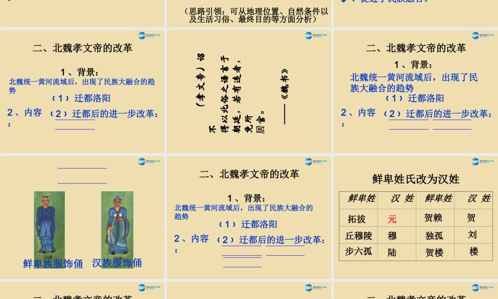 中考历史(北方民族大融合)复习课件2 课件