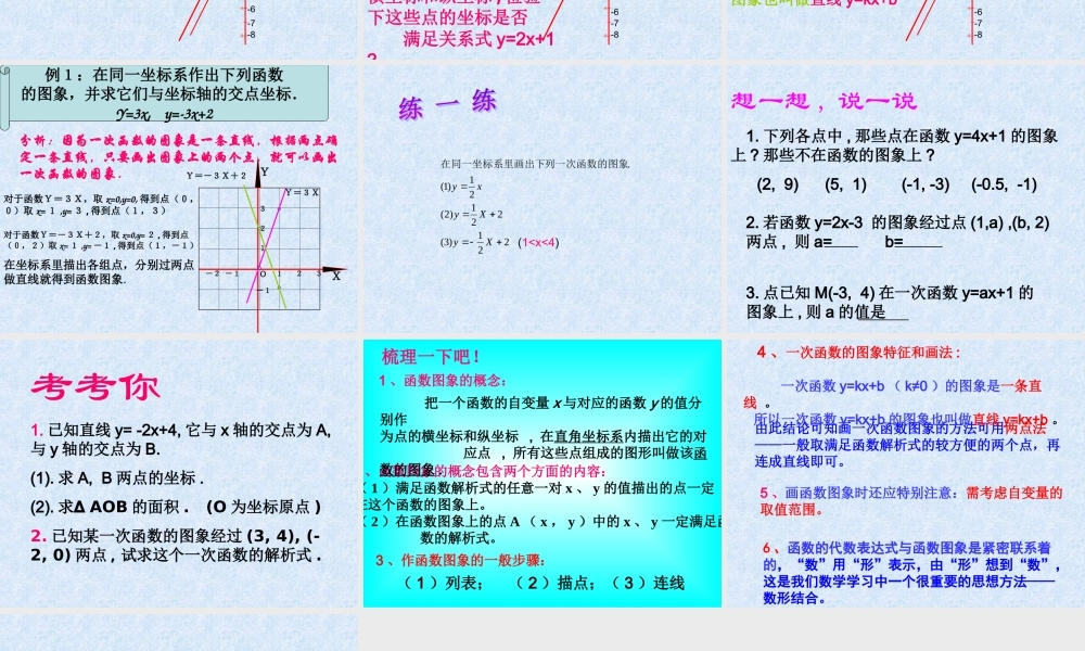 八年级数学 一次函数的图象课件一 八年级数学 一次函数的图象课件[整理三套] 八年级数学 一次函数的图象课件[整理三套]