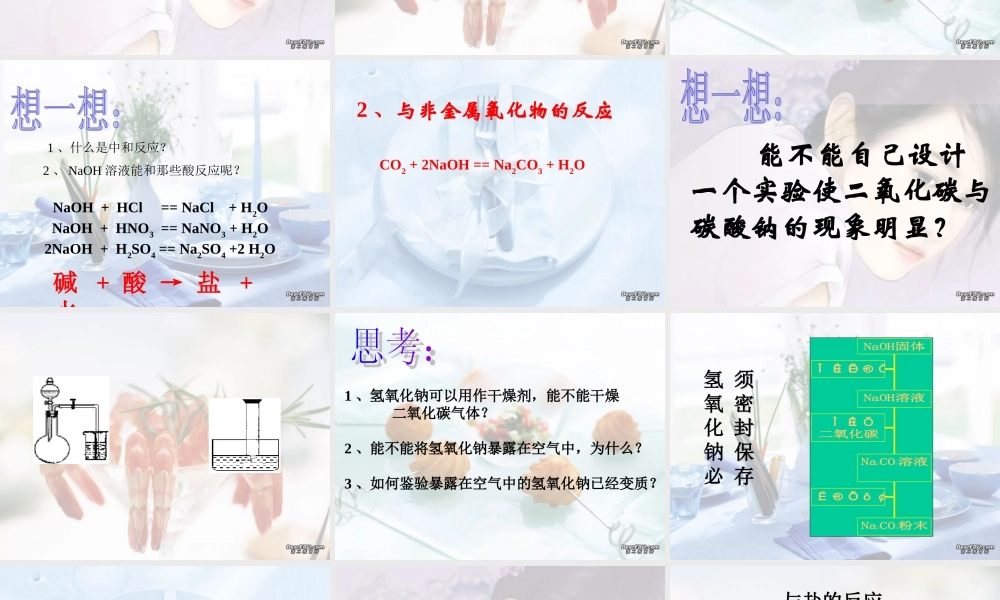 广西省壮族自治区初三化学常见的碱 碱的通性 课件