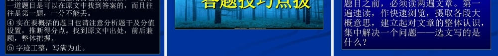文学作品阅读思路和技巧高考专题讲座 新课标 人教版 试题