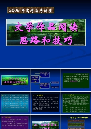 文学作品阅读思路和技巧高考专题讲座 新课标 人教版 试题