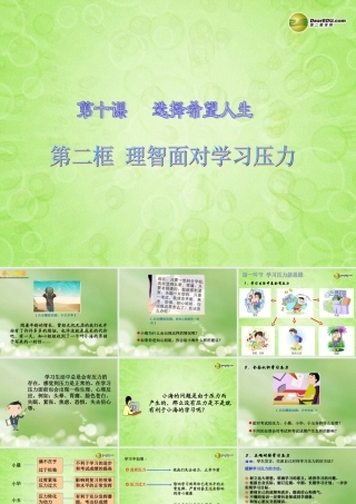 九年级政治全册 第四单元 第十课第一框理智面对学习压力课件 新人教版 课件