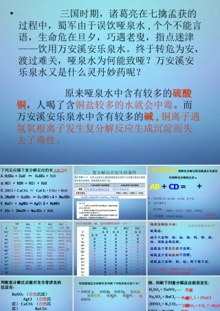 中考化学 复分解反应发生的条件复习课件 新人教版 课件