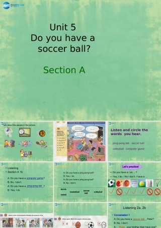 新疆生产建设兵团第五师八十六团一中七年级英语上册 Unit 5 Do you have a soccer ball？Section A课件 (新版)人教新目标版 课件