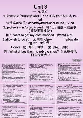 九年级英语Unit3复习课件 人教新目标版 课件