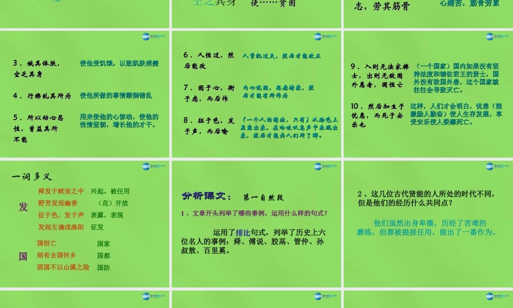 八年级语文上册 26 生于忧患，死于安乐课件 语文版 课件