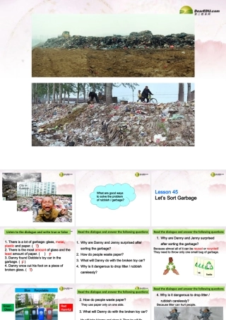 八年级英语下册 Unit 8 Save Our World Lesson 45 Let's Sort Garbage！课件 (新版)冀教版 课件