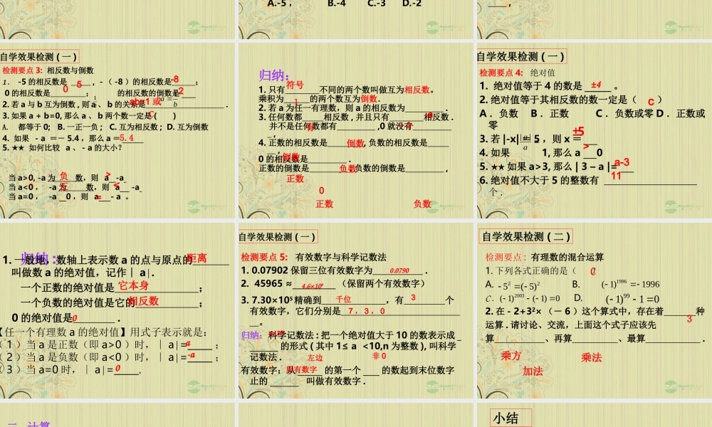 山东省东营市七年级数学(有理数)复习课件  人教新课标版 课件