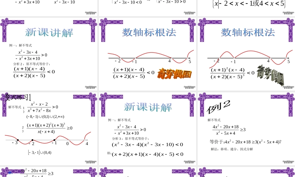 不等式解法举例(2) 课件