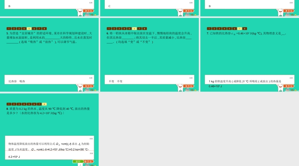 九年级物理全册 103 探究——物质的比热容课件 (新版)北师大版 课件