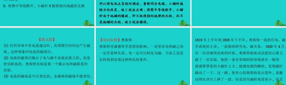 九年级物理全册 172电流的磁场习题课件 (新版)沪科版 课件