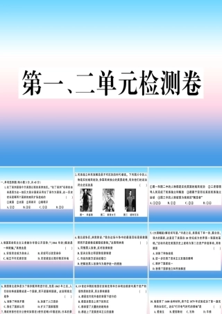 九年级历史下册 第一单元 殖民地人民的反抗与资本主义制度的扩展、第二单元 第二次工业革命和近代科学文化检测卷习题课件 新人教版 课件