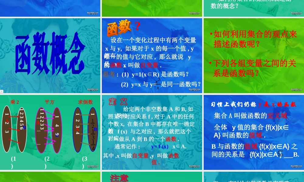函数的概念与图象 苏教版 课件-2