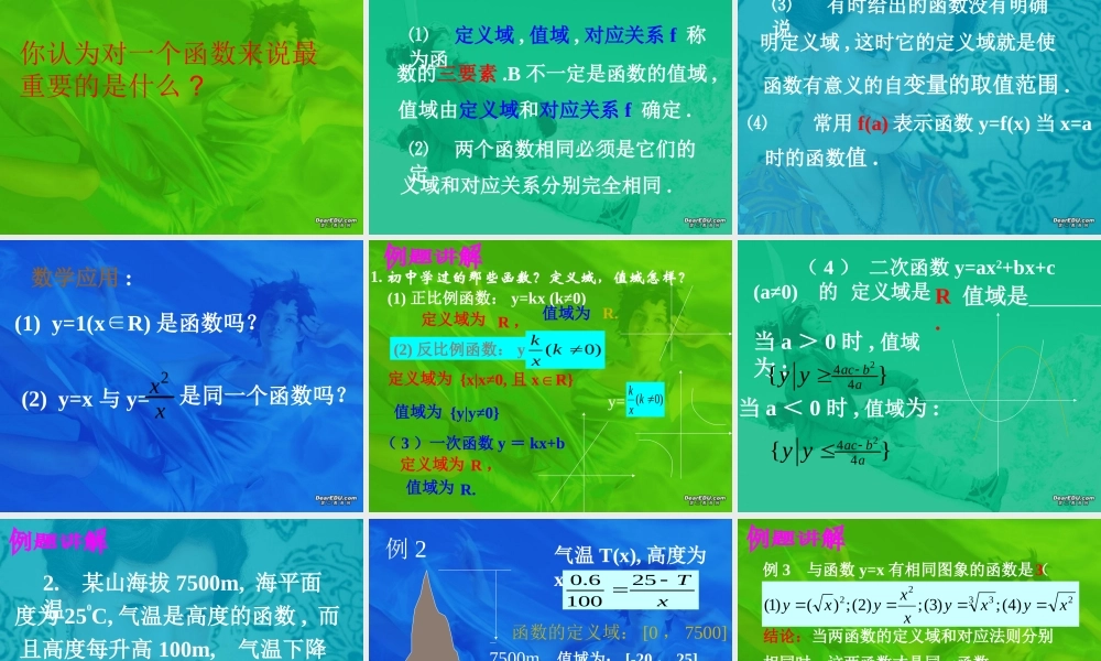 函数的概念与图象 苏教版 课件-2