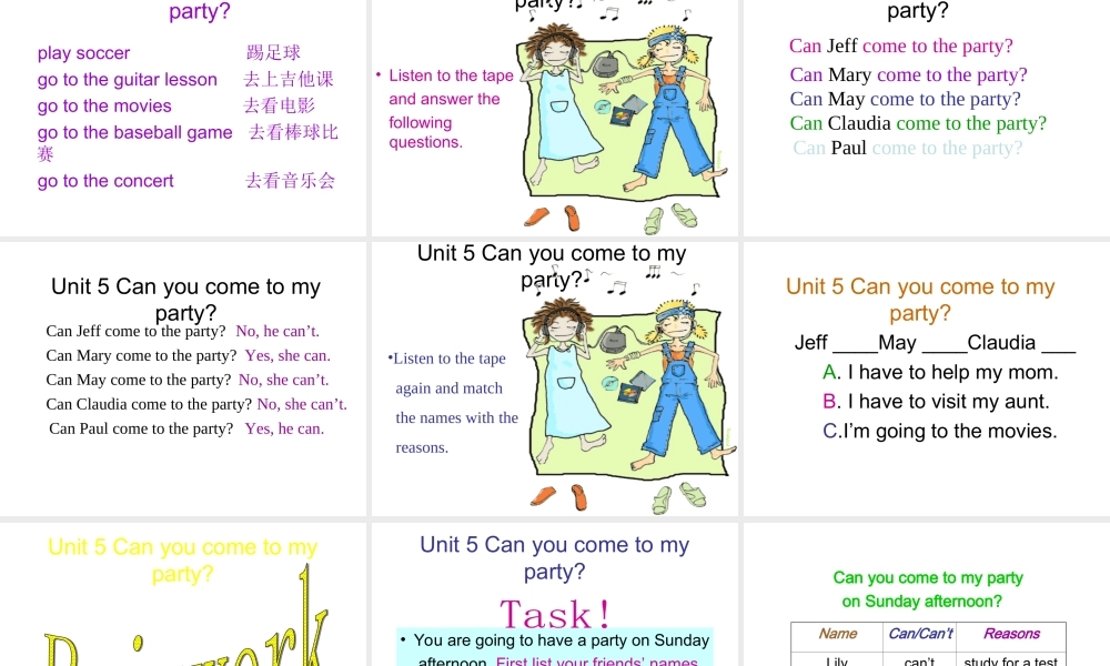 八年级英语上Unit5 Period 1 课件6人教版 课件