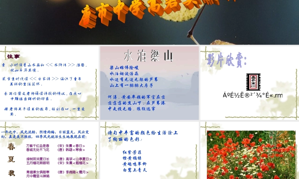 七年级语文往事依依课件3 苏教版 课件