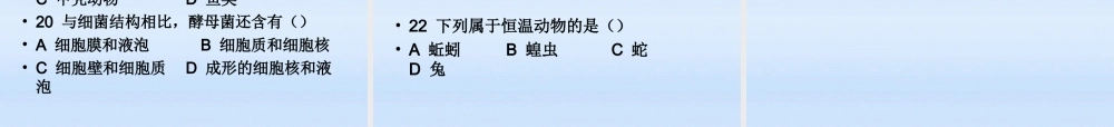 八年级生物上册 阶段练习题课件 人教新课标版 课件