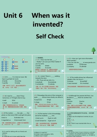 九年级英语全册 Unit 6 When was it invented Self Check作业课件 (新版)人教新目标版 课件