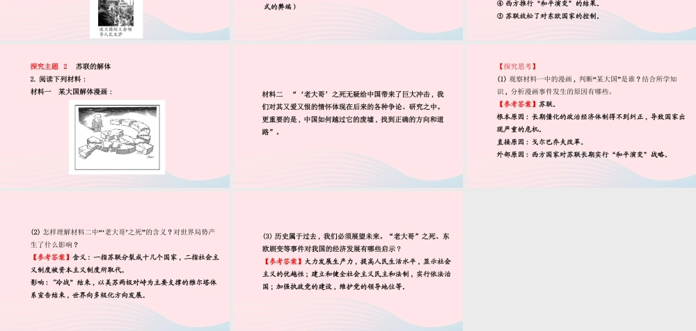 九年级历史下册 第5单元 社会主义国家的改革与演变 第13课东欧剧变和苏联解体课件 岳麓版 课件