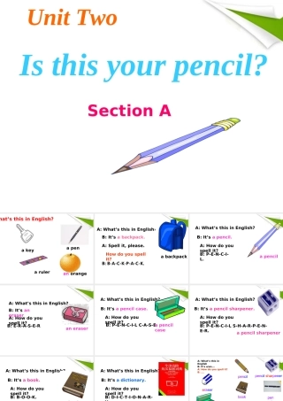 七年级英语 Grade7,Unit2 Is this your pencil Section A课件 人教新目标版 课件