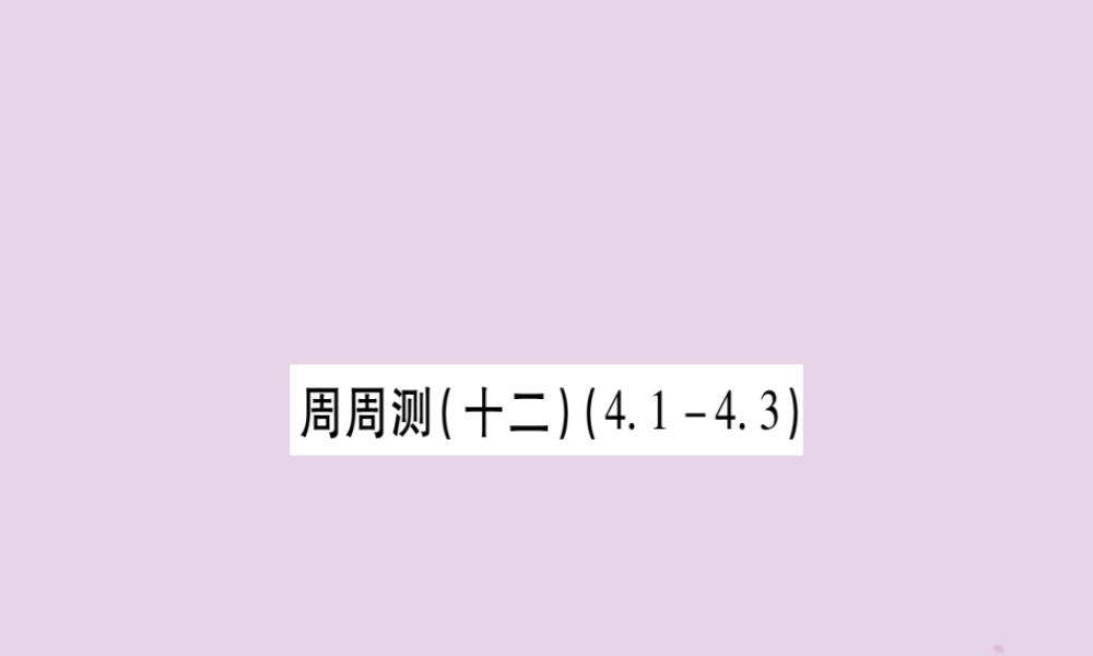 九年级数学下册 周周测(12)作业课件 (新版)湘教版 课件