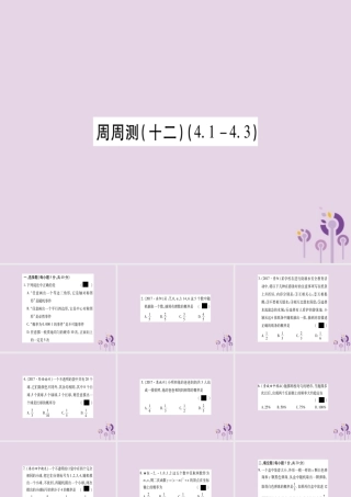 九年级数学下册 周周测(12)作业课件 (新版)湘教版 课件