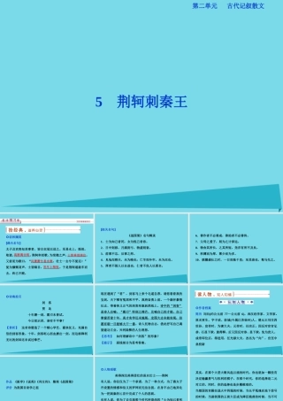 优化方案高考语文总复习第2单元古代记叙散文5荆轲刺秦王课件新人教版必修1 课件