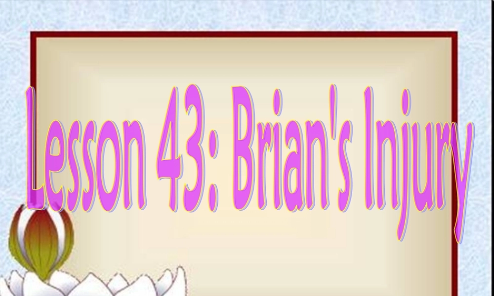 九年级英语上册 Unit6 Accidents Lesson43课件 冀教版 课件