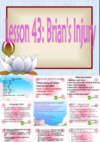 九年级英语上册 Unit6 Accidents Lesson43课件 冀教版 课件