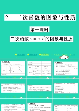 九年级数学下册 第二章(二次函数)2 二次函数的图象与性质 第1课时 二次函数y±x2的图象与性质习题课件 (新版)北师大版 课件