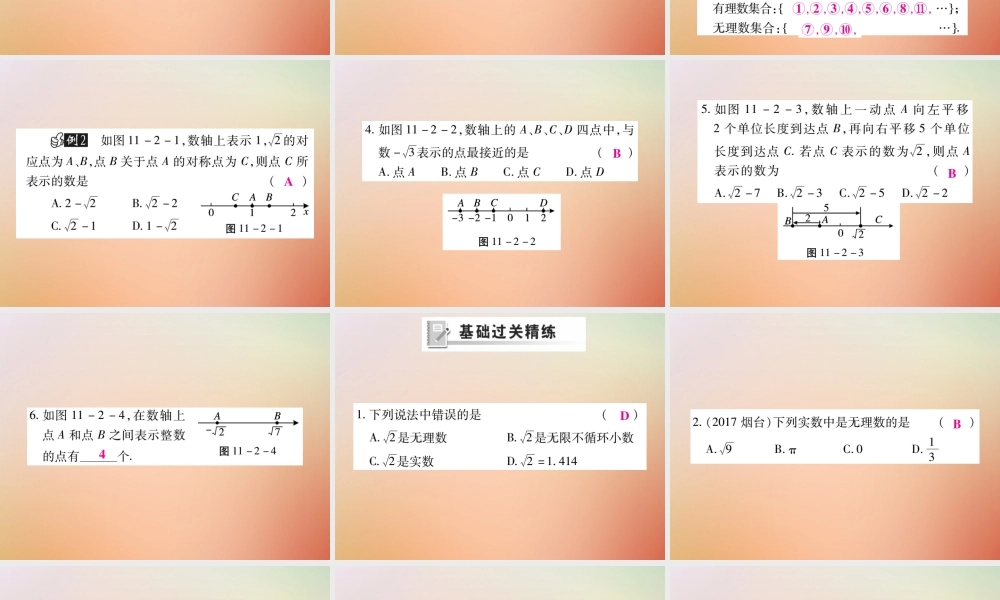 八年级数学上册 第11章 数的开方 11.2 实数(第1课时)课时检测课件 (新版)华东师大版 课件