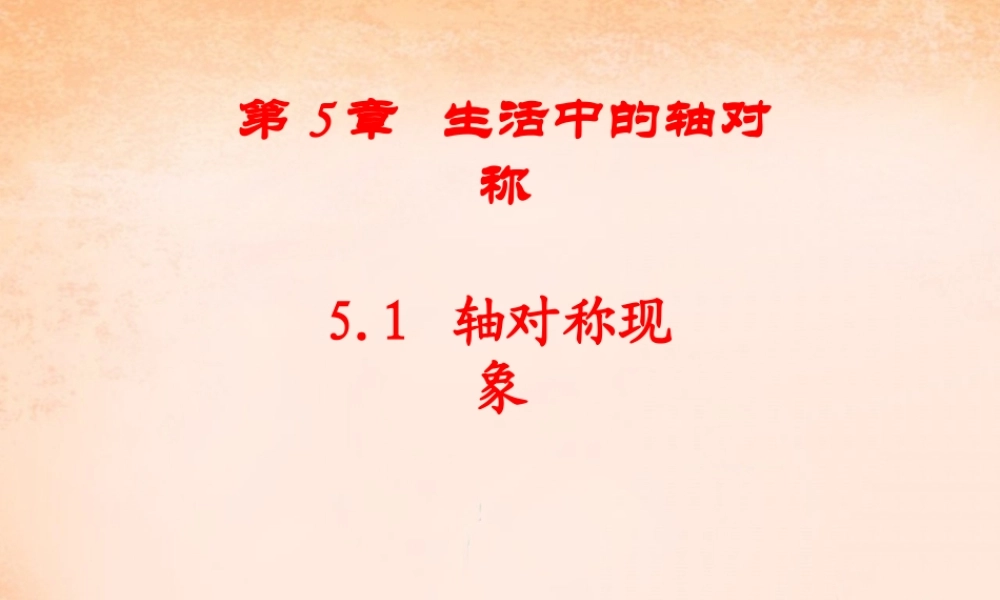 七年级数学下册 5.1 轴对称现象课件 (新版)北师大版 课件