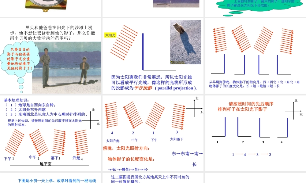 九年级数学上第四章 视图与投影太阳光与影子课件北师大版 课件