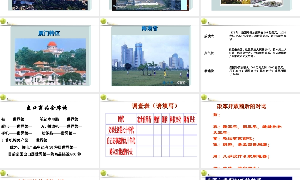 九年级政治 第二单元第四课第一节对外开放的基本国策课件 人教新课标版 课件
